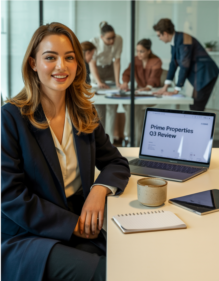 Woman table laptop
