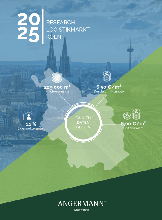 Flächenumsatz auf dem Kölner Logistikmarkt geht um 16 % zurück – Mietpreise verzeichnen Anstieg