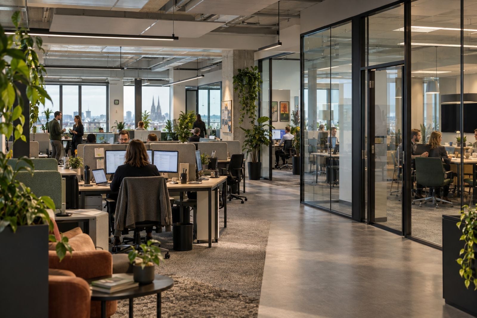 Modernes Büro in Köln mit Blick auf den Dom – Bürofläche für Unternehmen